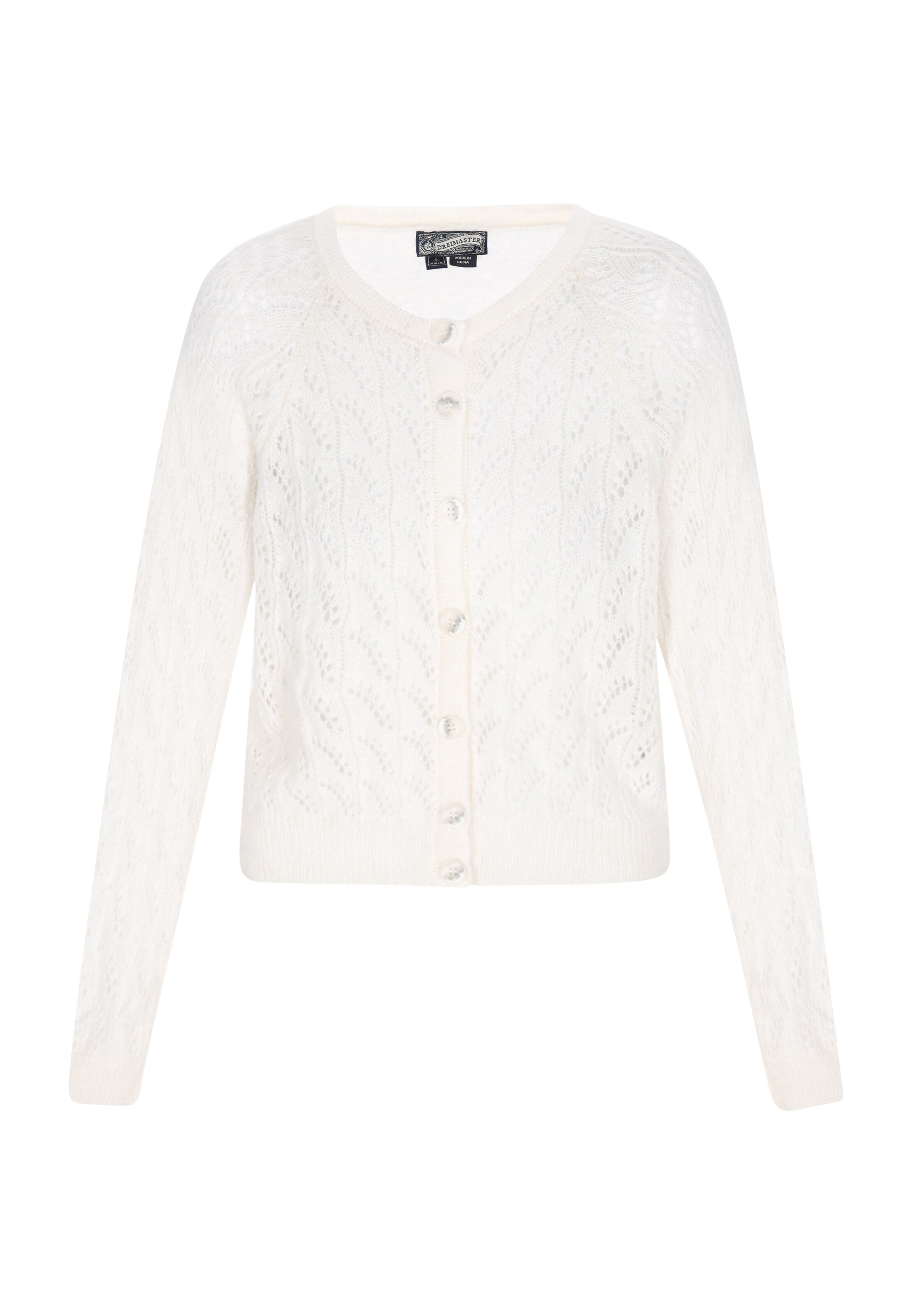 DreiMaster Vintage Вязаная кофта в Белый: спереди