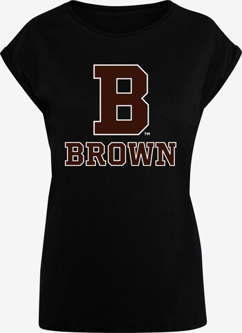 Merchcode Shirt 'Brown University - B Initial' in Zwart: voorkant