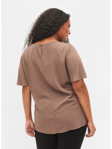 Zizzi Bluse 'XUILT' in Braun