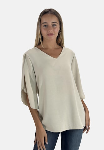 Elara Blouse in Beige: voorkant