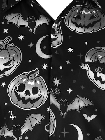 Maglietta 'Helloween Pumpkin Bat' di King Kameha in nero