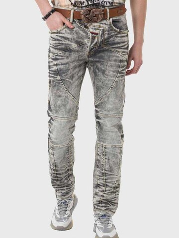 Coupe slim Jean CIPO & BAXX en gris : devant