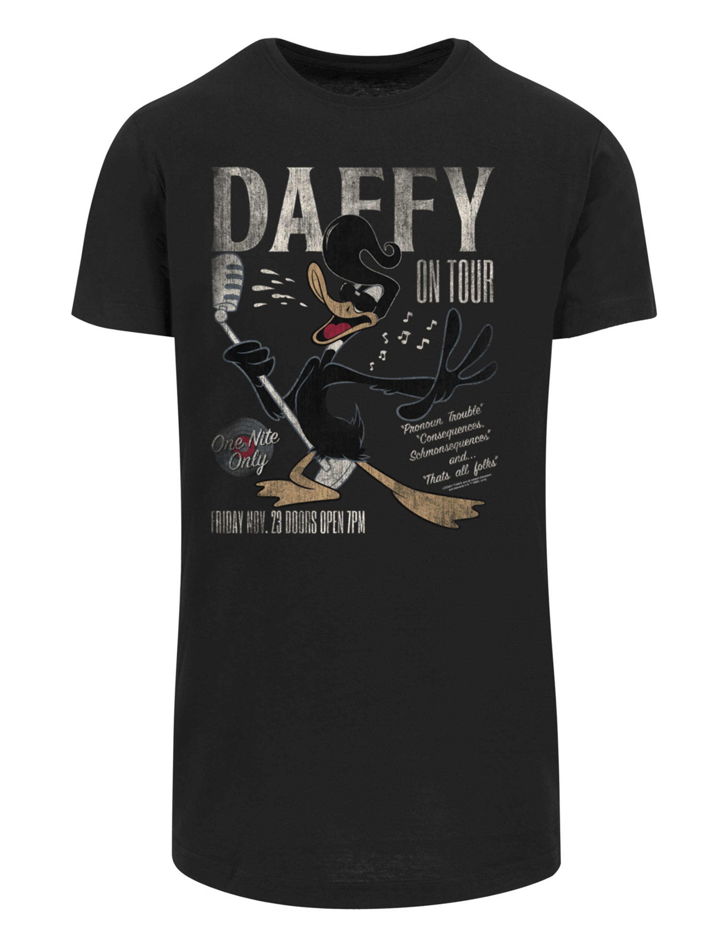 F4NT4STIC Shirt 'Looney Tunes' in Black: front