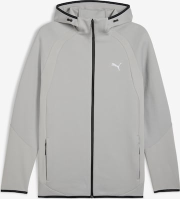 PUMA Athletic Zip-Up Hoodie 'Evostripe' in Grey: front