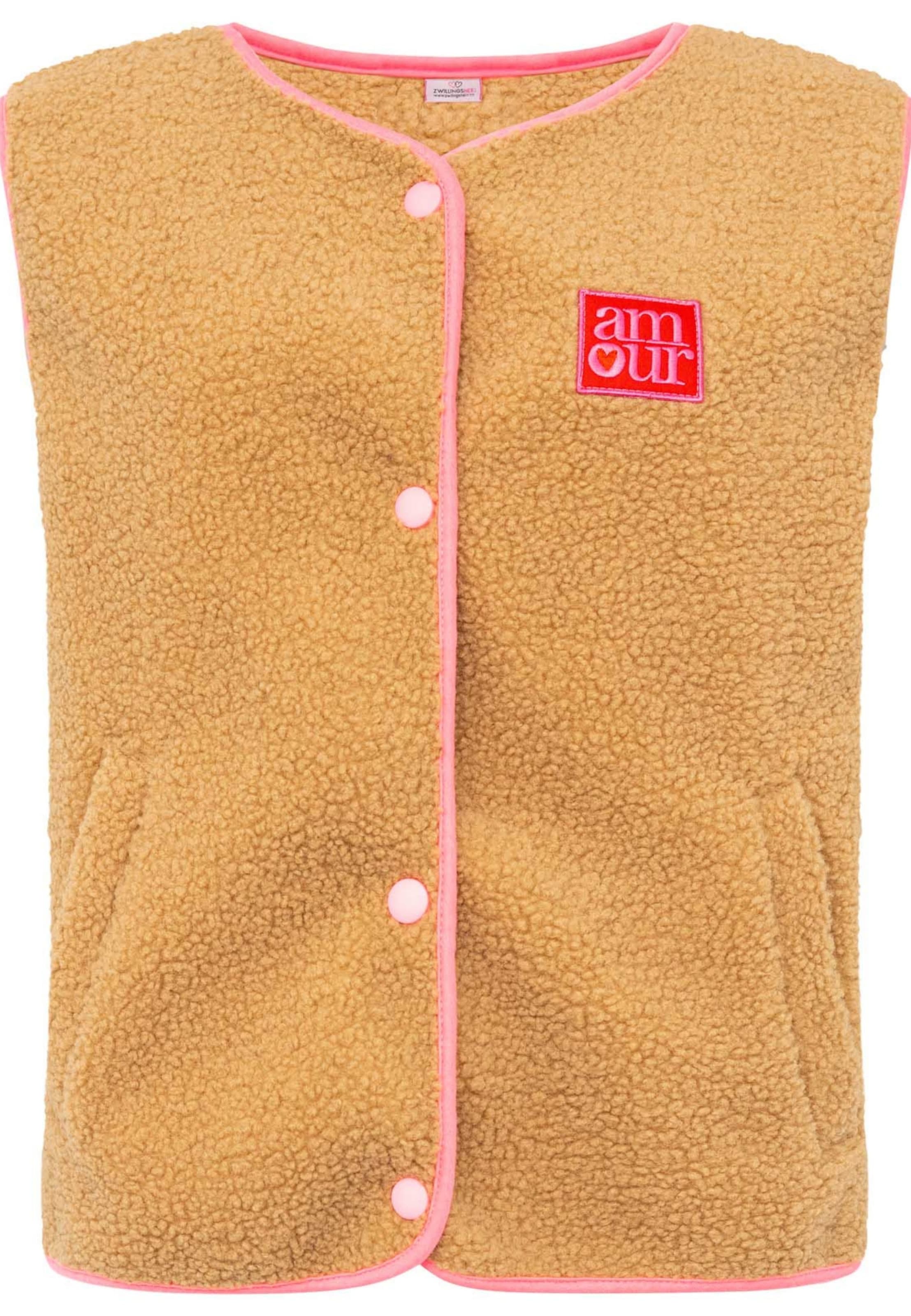 Zwillingsherz Bodywarmer in Beige: voorkant