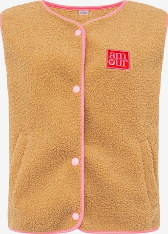 Gilet Zwillingsherz en beige : devant