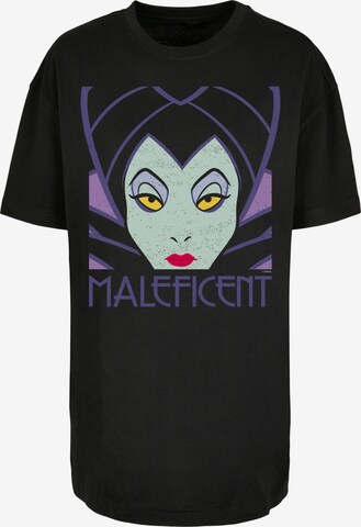 Maglietta 'Disney Maleficent Cropped Head' di F4NT4STIC in nero: frontale