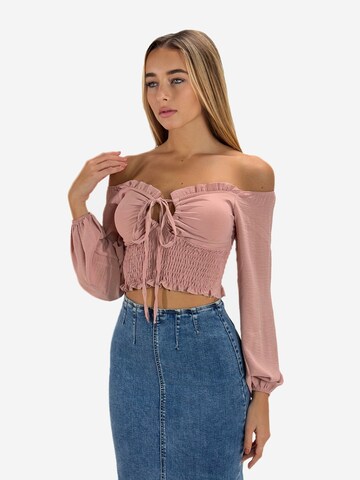 Chemisier Elara en rose : devant