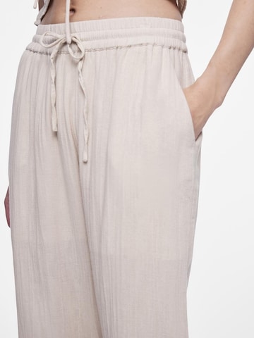 PIECES Loose fit Pants 'MASTINA' in Beige