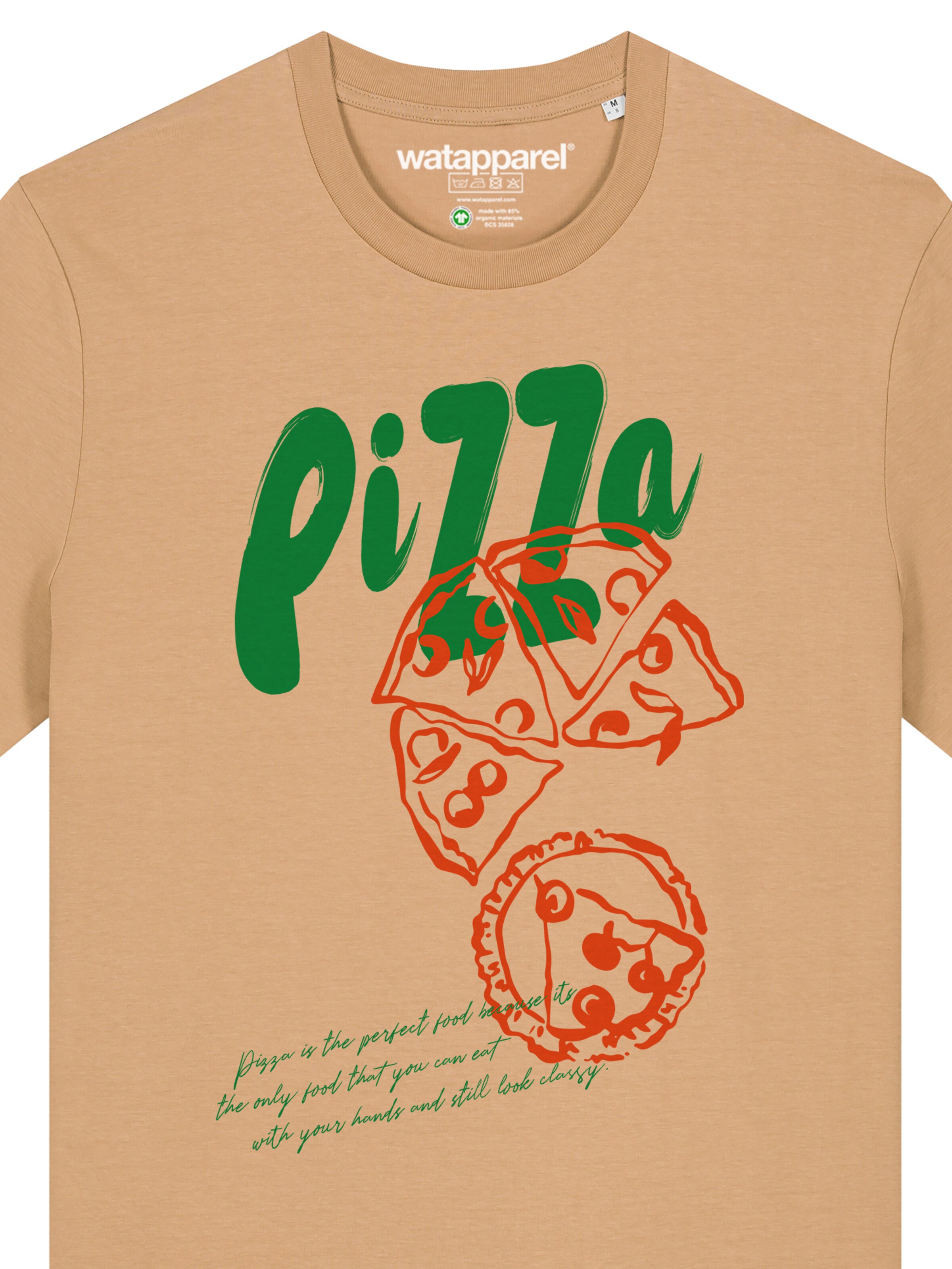 Watapparel Shirt 'Pizza' in Beige