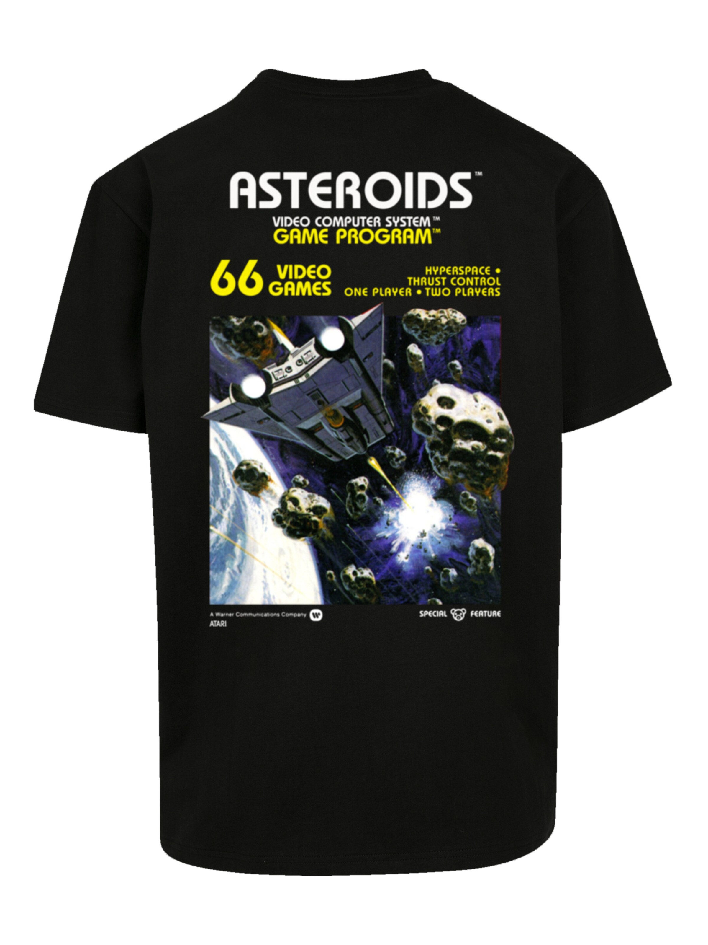 F4NT4STIC Shirt 'Atari Games Logo White Retro Gaming Horizontal' in Zwart