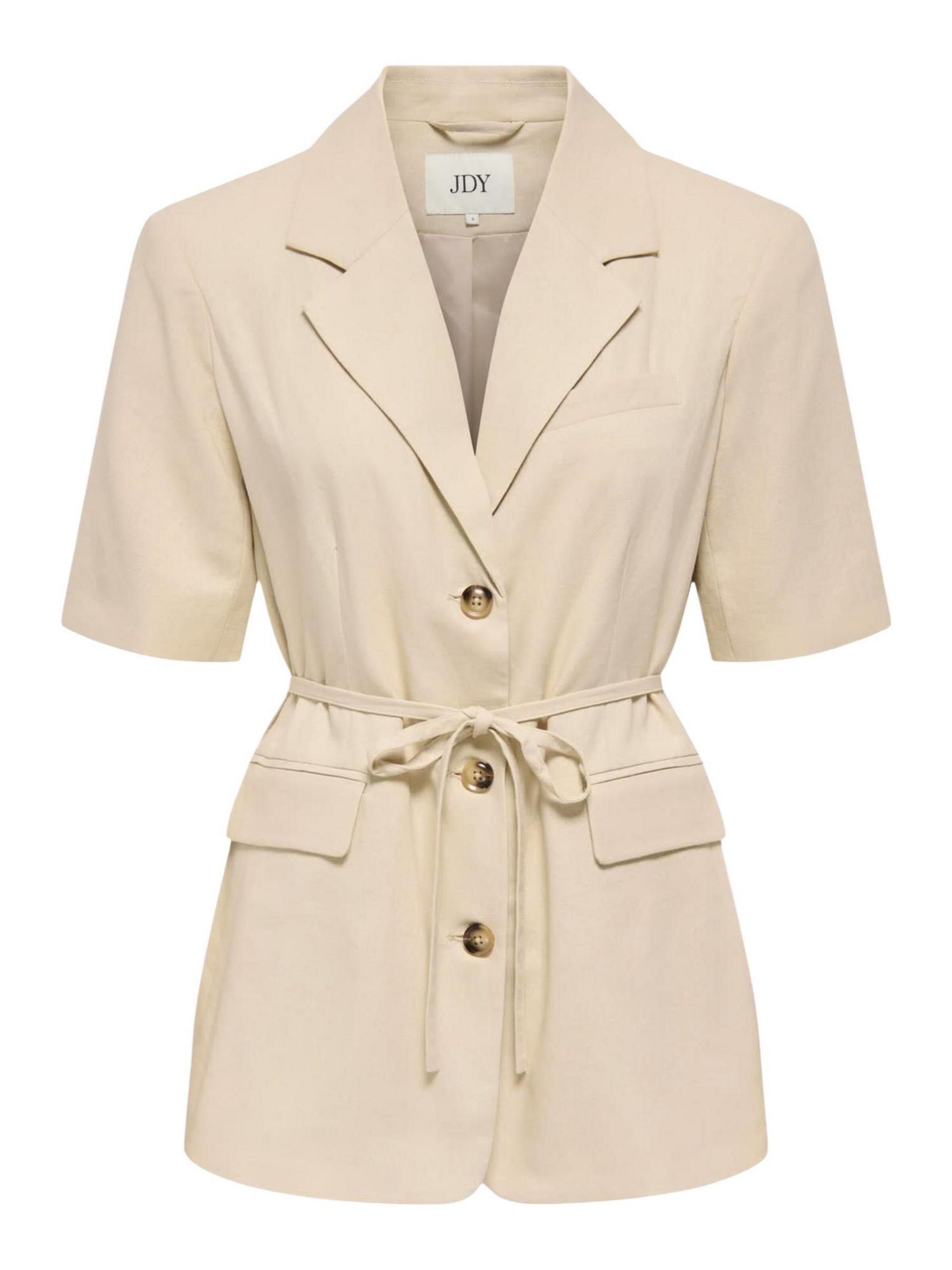 Blazer 'Jdynaomi Linen S/S Belt Blazer Tlr 15373938' di Jaqueline de Yong in beige