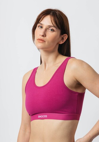 SNOCKS Bralette Bra in Pink: front