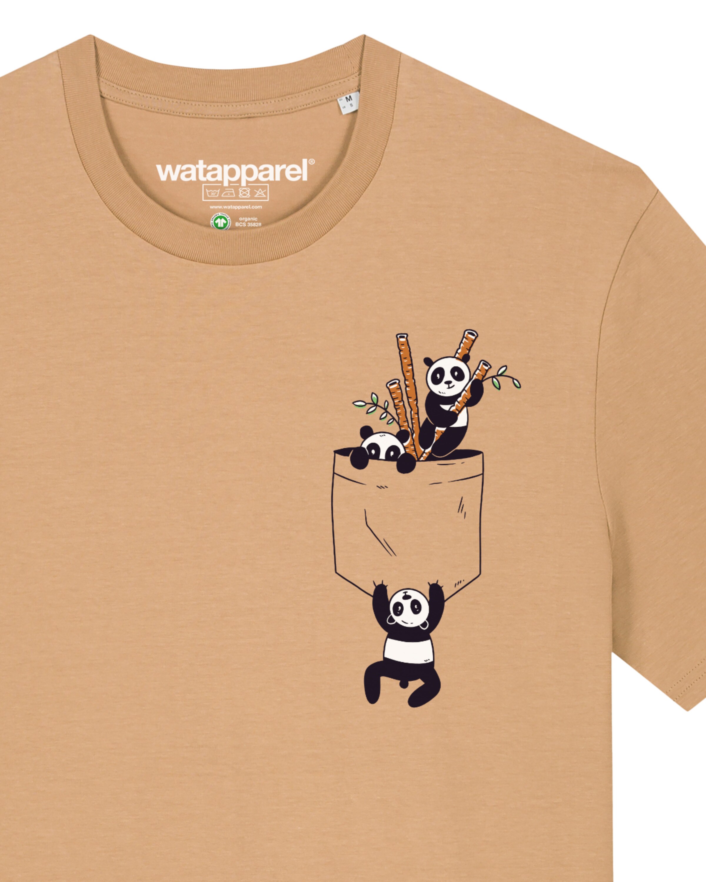 Maglietta ' Pocket Pandas ' di Watapparel in beige