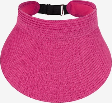 styleBREAKER Cap 'Papierstroh Visor Cap Einfarbig' in Pink: front