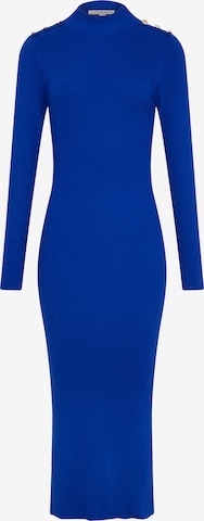Morgan Gebreide jurk in Blauw: voorkant