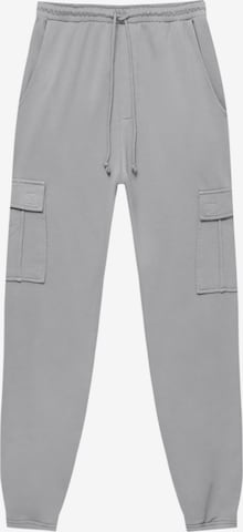 Pull&Bear Tapered Cargobyxa i grå: framsida