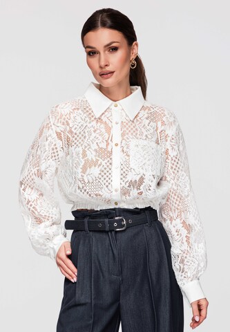 Ombre Bluse 'OW-SH-E0011' in Weiß: Vorderseite