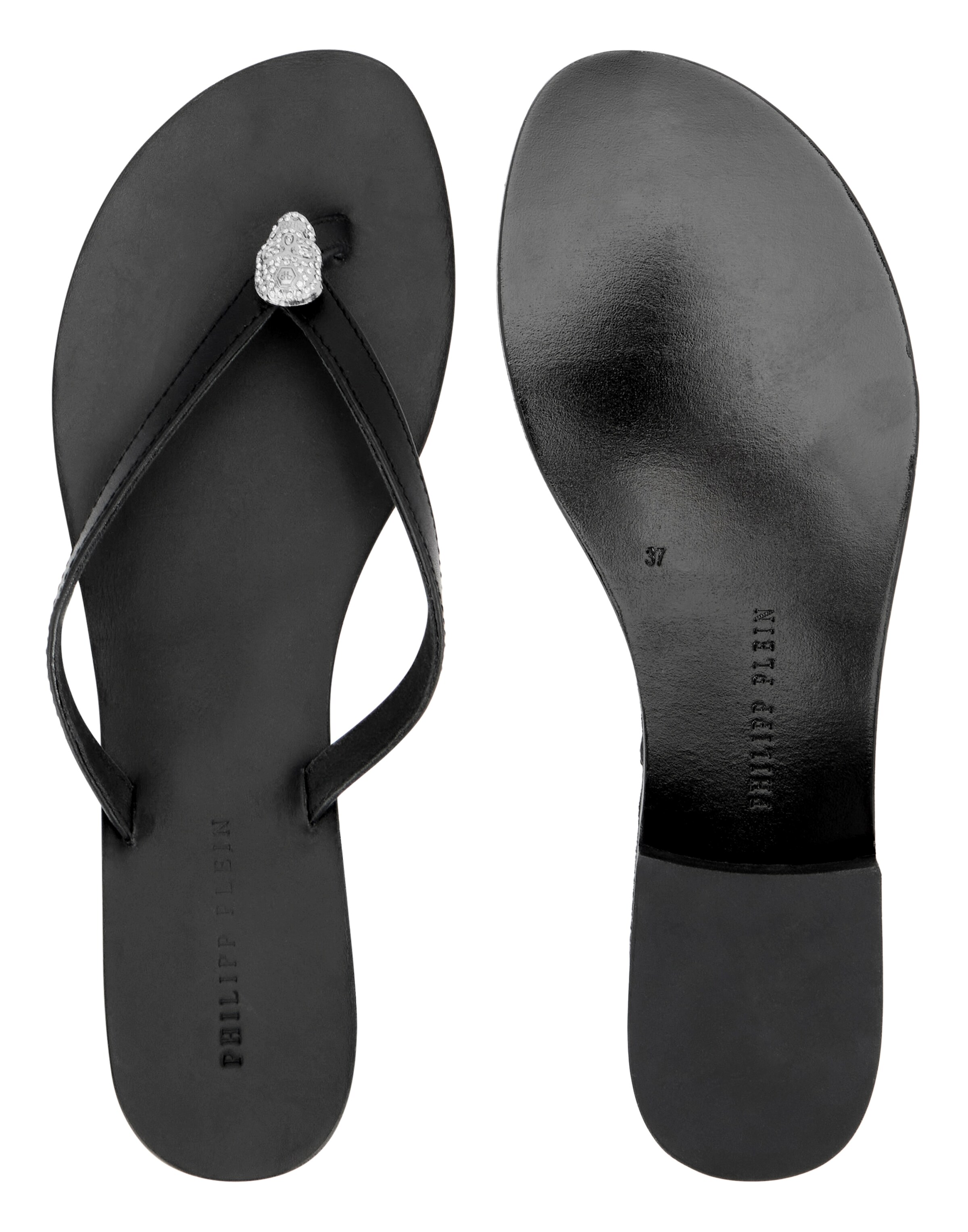 Philipp Plein - Chinelos de dedo ' Skull ' em preto