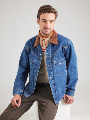 LEVI'S ® Overgangsjakke 'Western Shorthorn Trucker Jacket' i blå: forside
