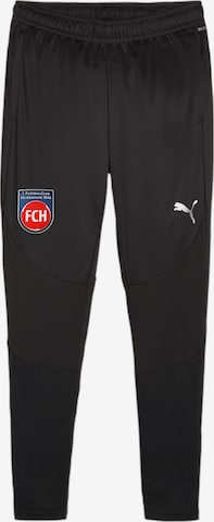 PUMAregular Sportske hlače '1. FC Heidenheim' - crna boja: prednji dio