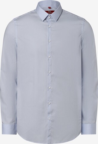 Finshley & Harding London Slim fit Button Up Shirt in Blue: front