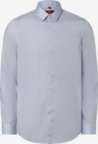 Coupe slim Chemise Finshley & Harding London en bleu : devant