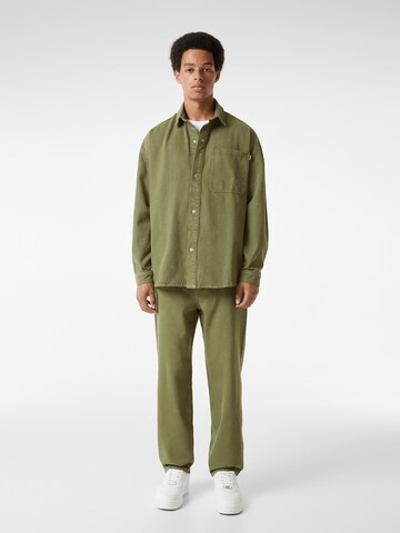 Bershka Regular fit Button Up Shirt in Green