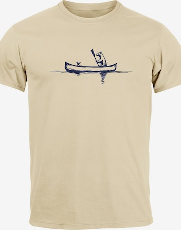 Neverless Shirt 'Bär Kanu' in Beige: Vorderseite