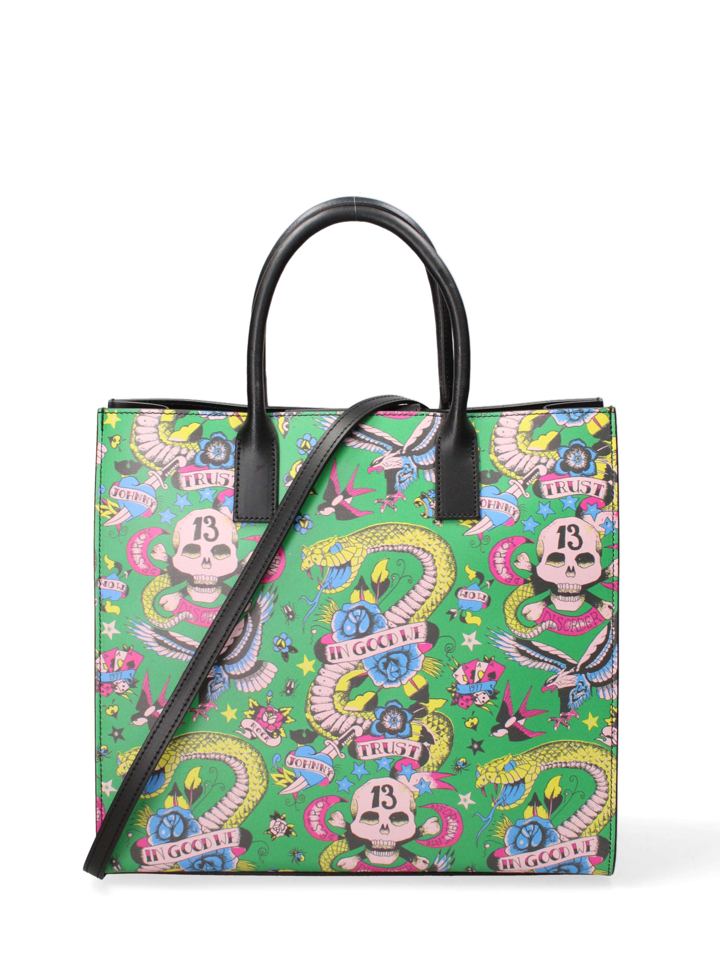 Shopper di John Richmond in verde: frontale