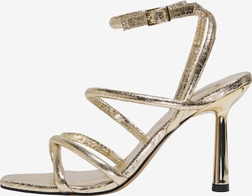 ONLY Sandali s paščki 'ONLAMINA-1' | zlata barva: sprednja stran