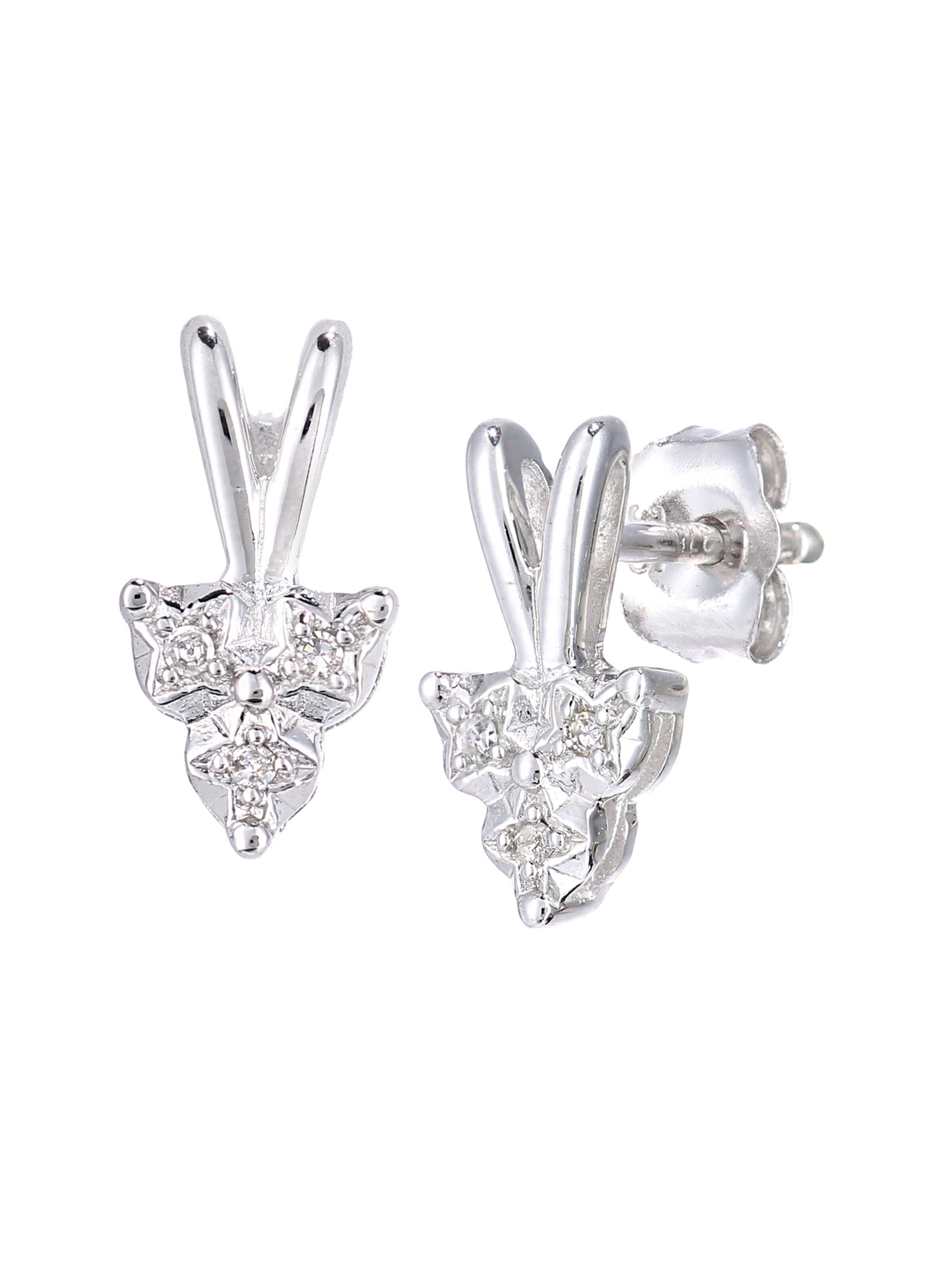 DIAMANT LETERNEL Earrings 'Ohrringe aus 375 Weißgold mit Diamant Stern' in One size in Silver, Item view