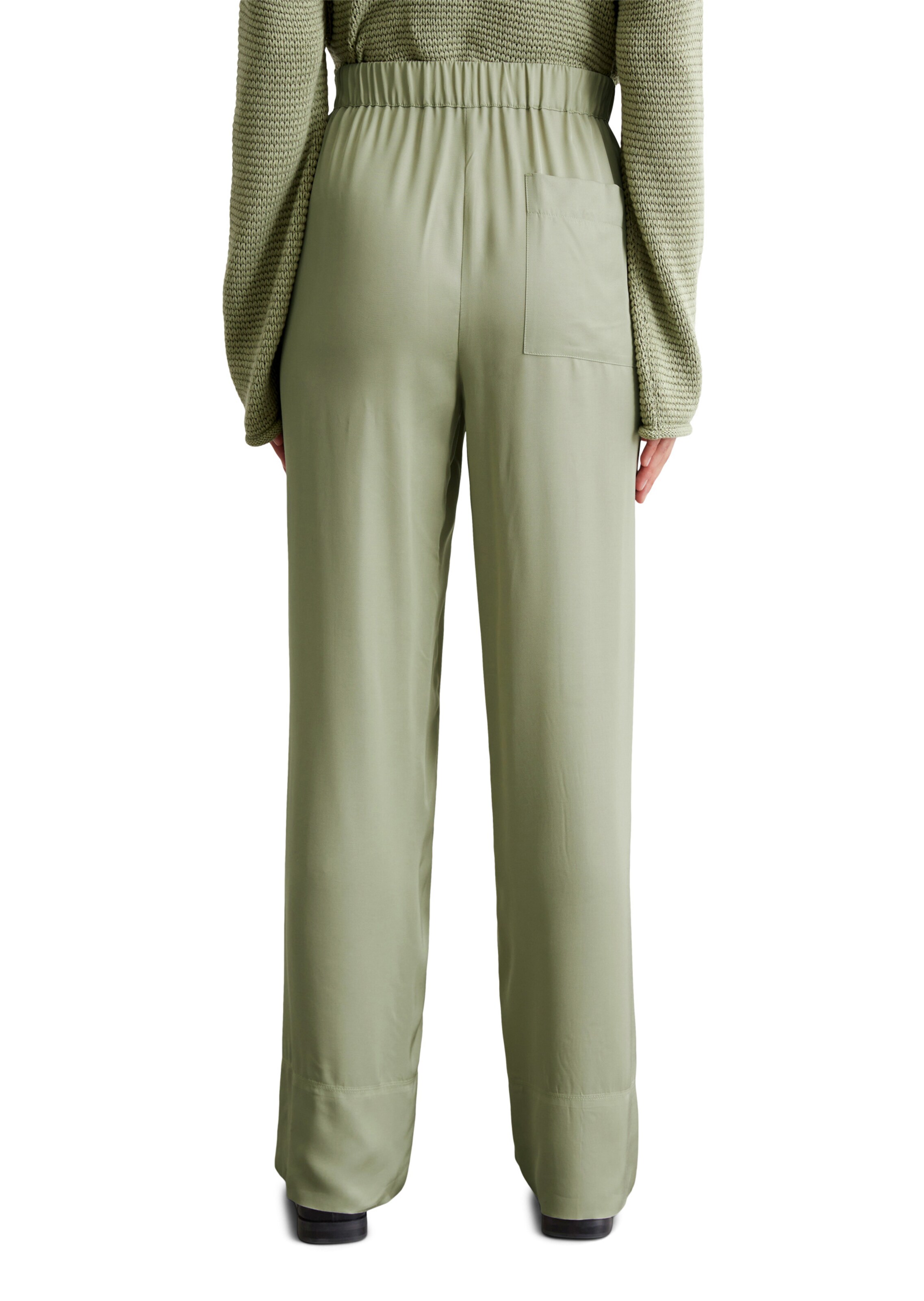 Marc O'Polo Wide Leg Hose in Grün