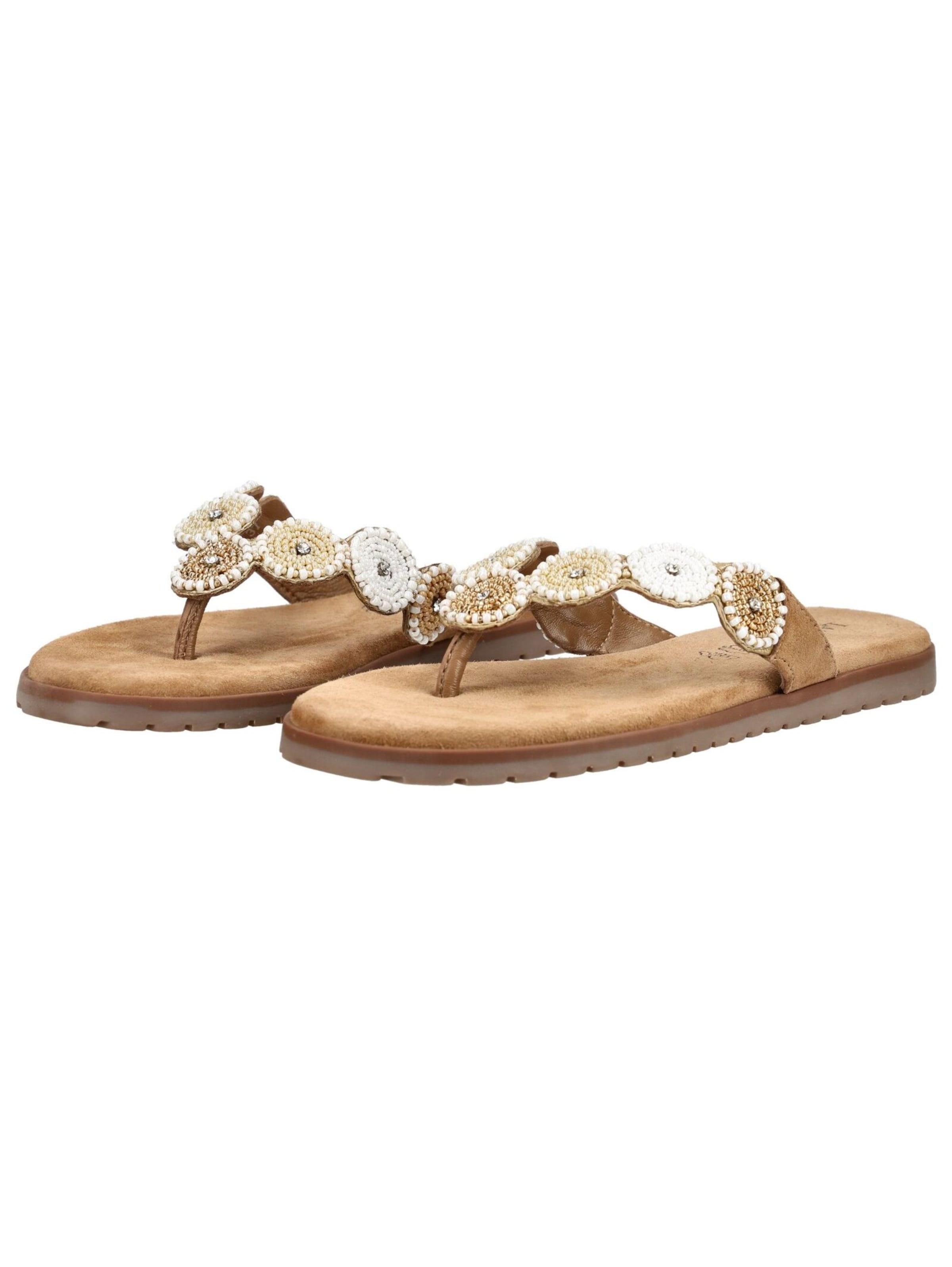 LAZAMANI T-Bar Sandals in Beige