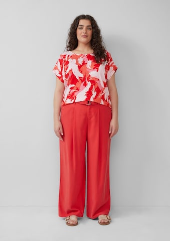 s.Oliver Wide leg Bandplooibroek in Rood