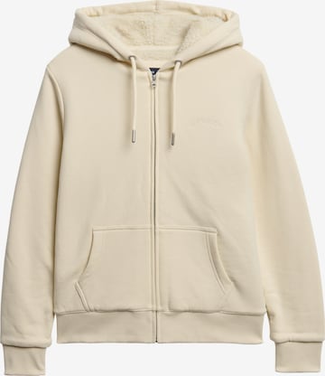 Superdry Sweatvest in Beige: voorkant