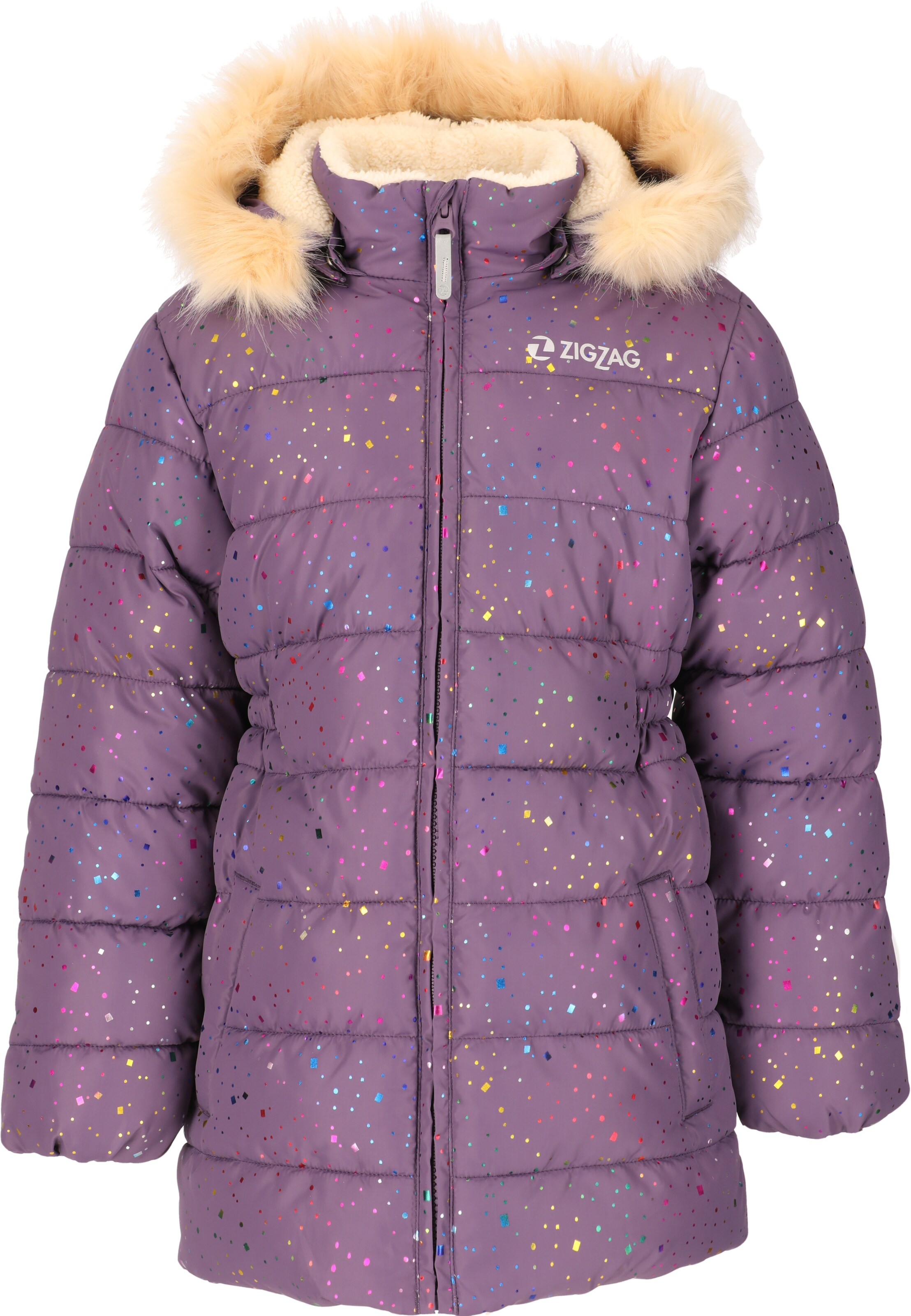 ZigZag Winterjas 'Astrid' in Lila: voorkant