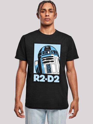 F4NT4STIC Shirt 'Star Wars R2-D2 Poster' in Black: front