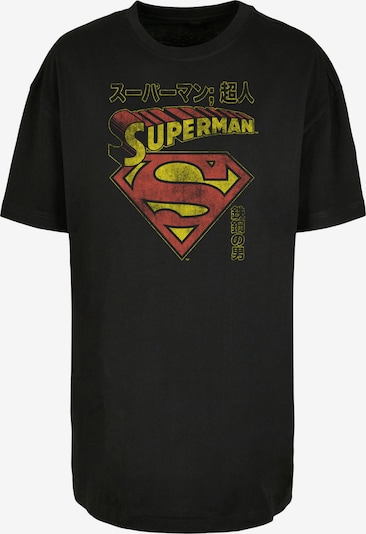 F4NT4STIC T-shirt oversize 'Superman Shield' en moutarde / rouge foncé / noir, Vue avec produit