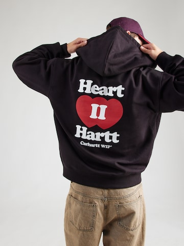 Carhartt WIP Sweatvest 'Heart II Hartt' in Zwart: voorkant