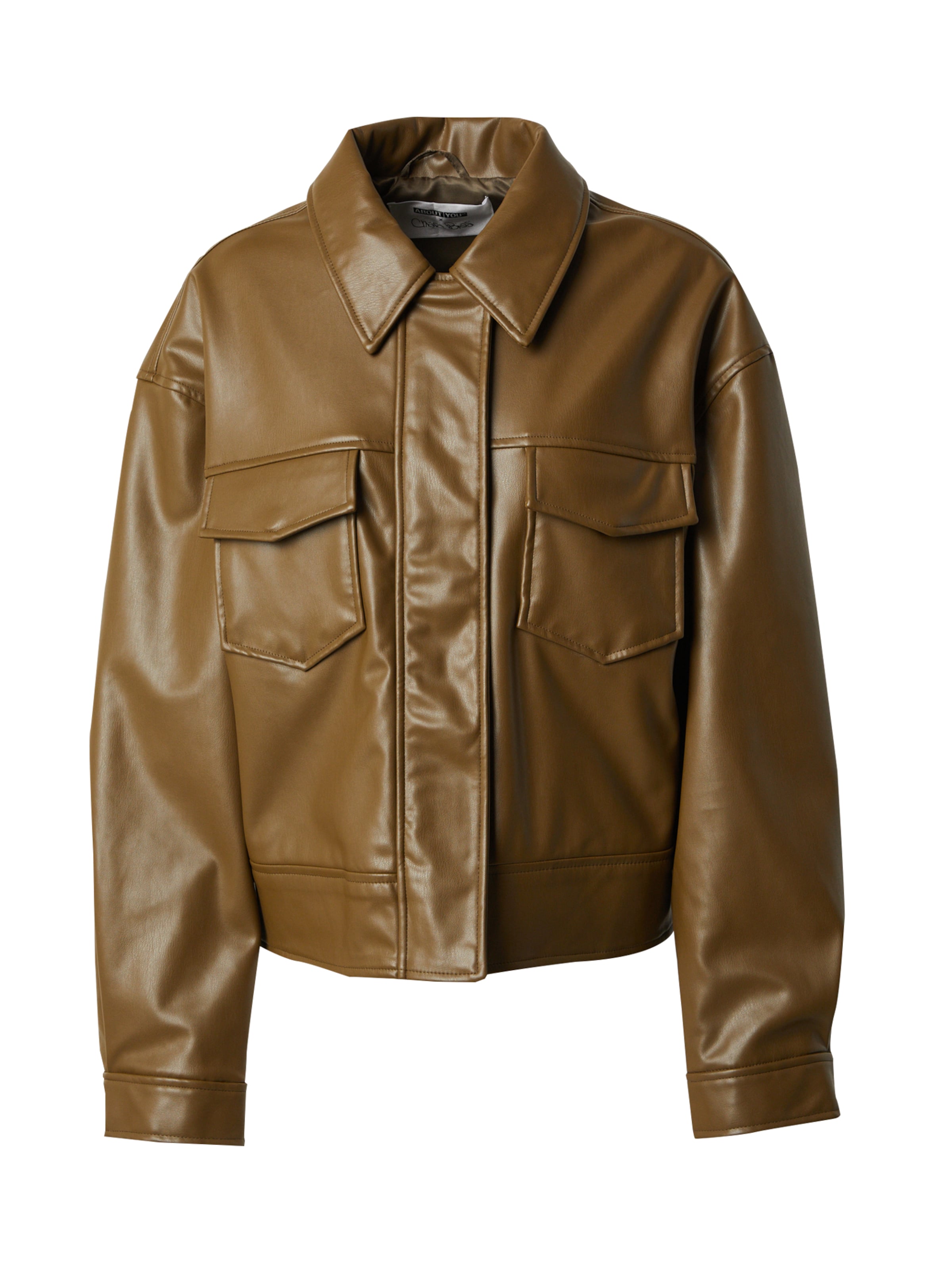 ABOUT YOU x Chiara Biasi Between-Season Jacket 'Dominic' in Brown: front