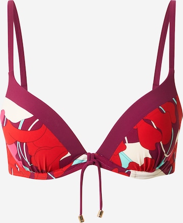 Chantelle Push-up Bikini Top in Red: front