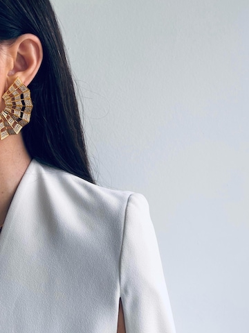 Les Reines Oorbellen 'The Splendid Drapes' in Goud