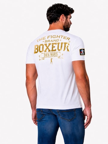 Boxeur des Rues Klederdracht shirt 'Herren T-Shirt Slim Fit Boxeur des Rues, Weiß, Goldenes Logo, Premium-Baumwolle' in Wit