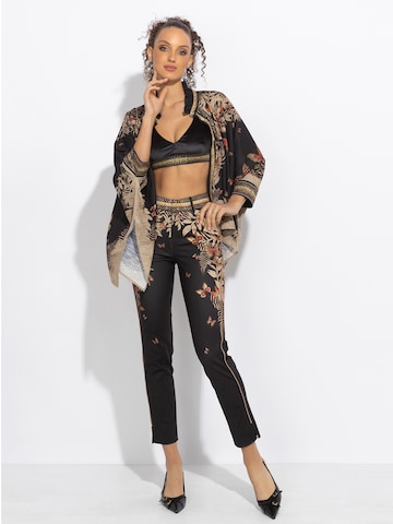 JIORO Regular Pants 'MIDNIGHT BUTTERFLIES' in Black