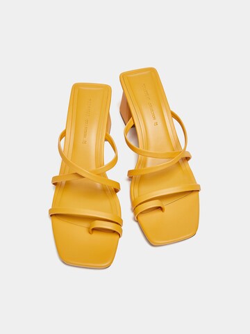 Pull&Bear T-Bar Sandals in Yellow