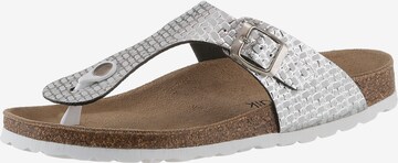 CITY WALK T-Bar Sandals in Silver: front