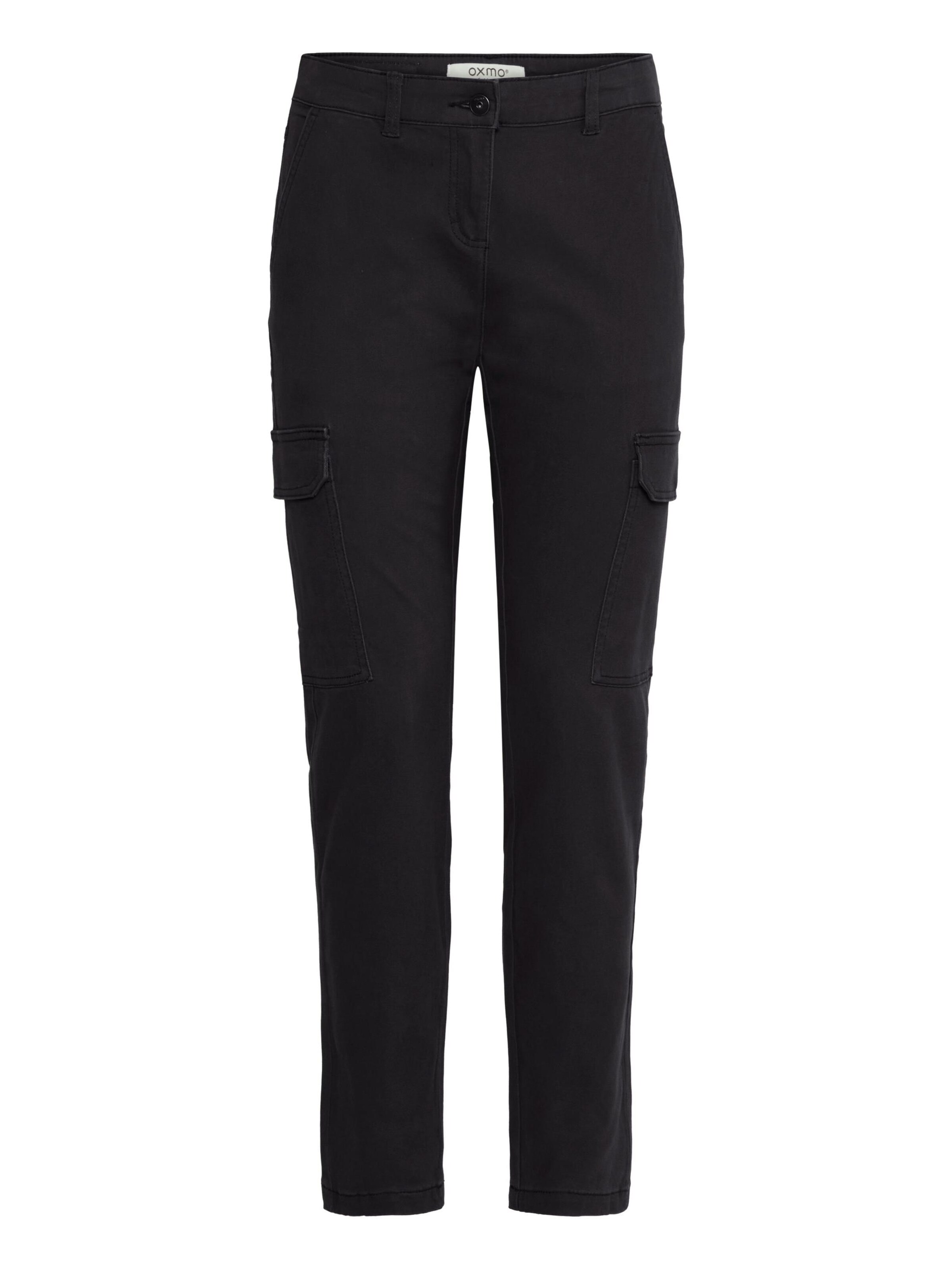 Oxmo - Slimfit Pantalón cargo 'Paler' en negro: frente