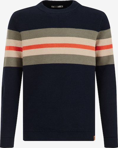 WE Fashion Pullover in beige / dunkelblau / orange, Produktansicht