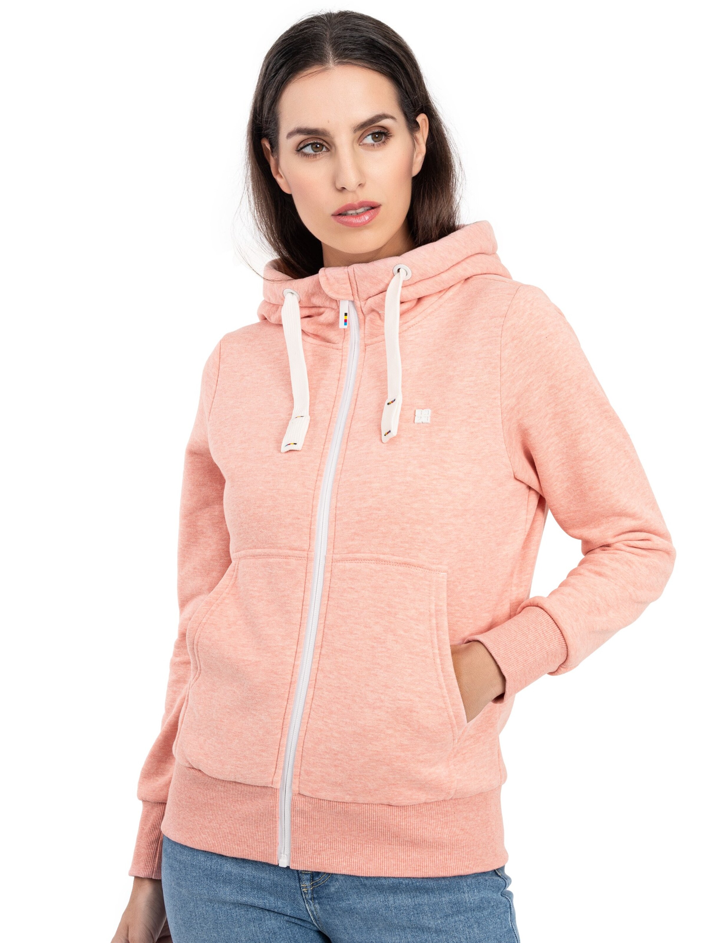 deproc Sweatjacke 'FinjaCMYK II'‌‌‌ in Orange: Vorderseite